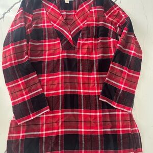 Michael Kors Red and Black Plaid Long Sleeve Shirt Perfect for Xmas